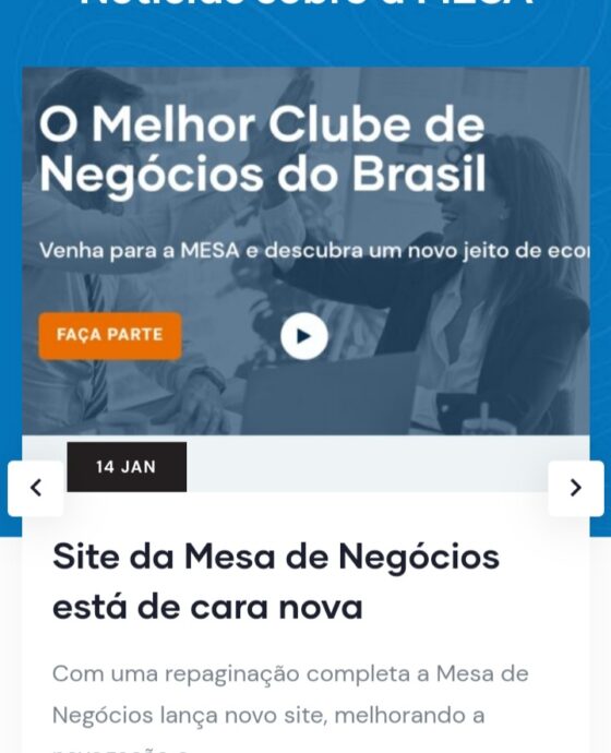 Site da Mesa de Negócios está de cara nova